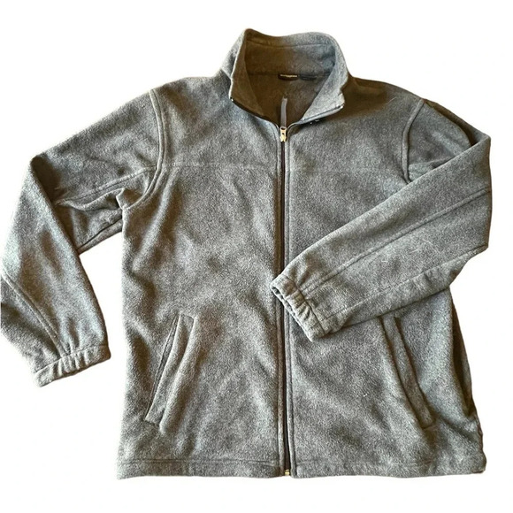 Grey fleece collared zip up jacket - Picture 1 of 1